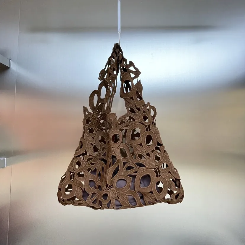 Lace Shoulder Bag 2025 Women Summer Fashion Designer Handbags Ladies Hollow Out Flower Solid Color Composite Crochet Bags