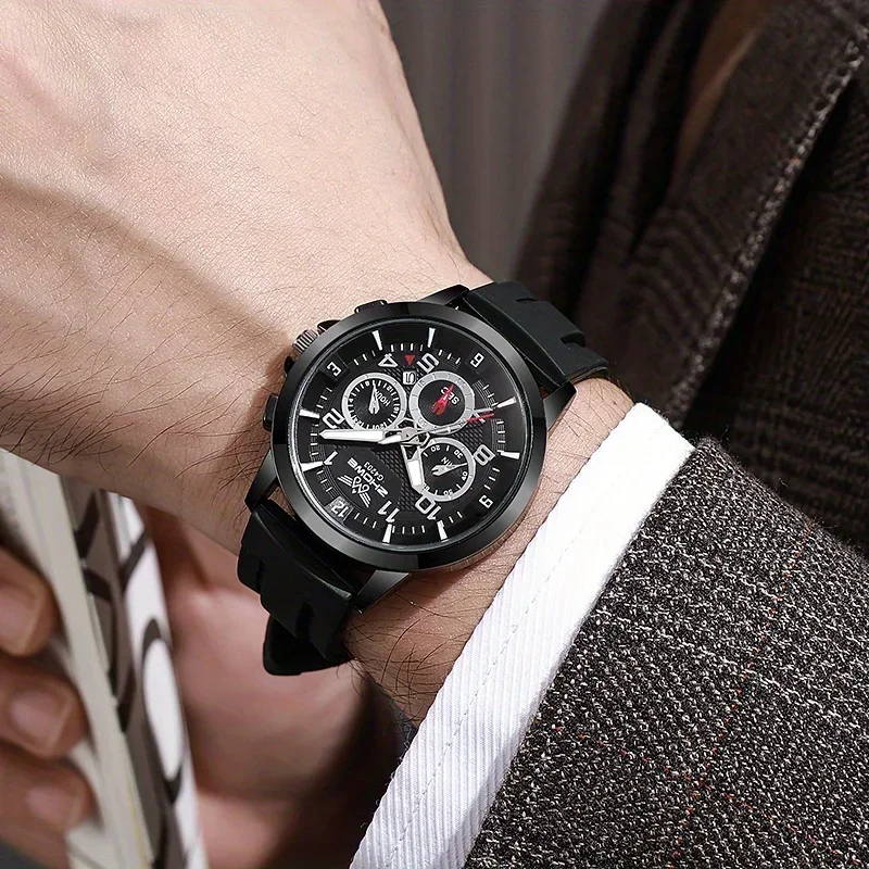 Fashion Men Wristwatch Silicone Strap Sport Quartz