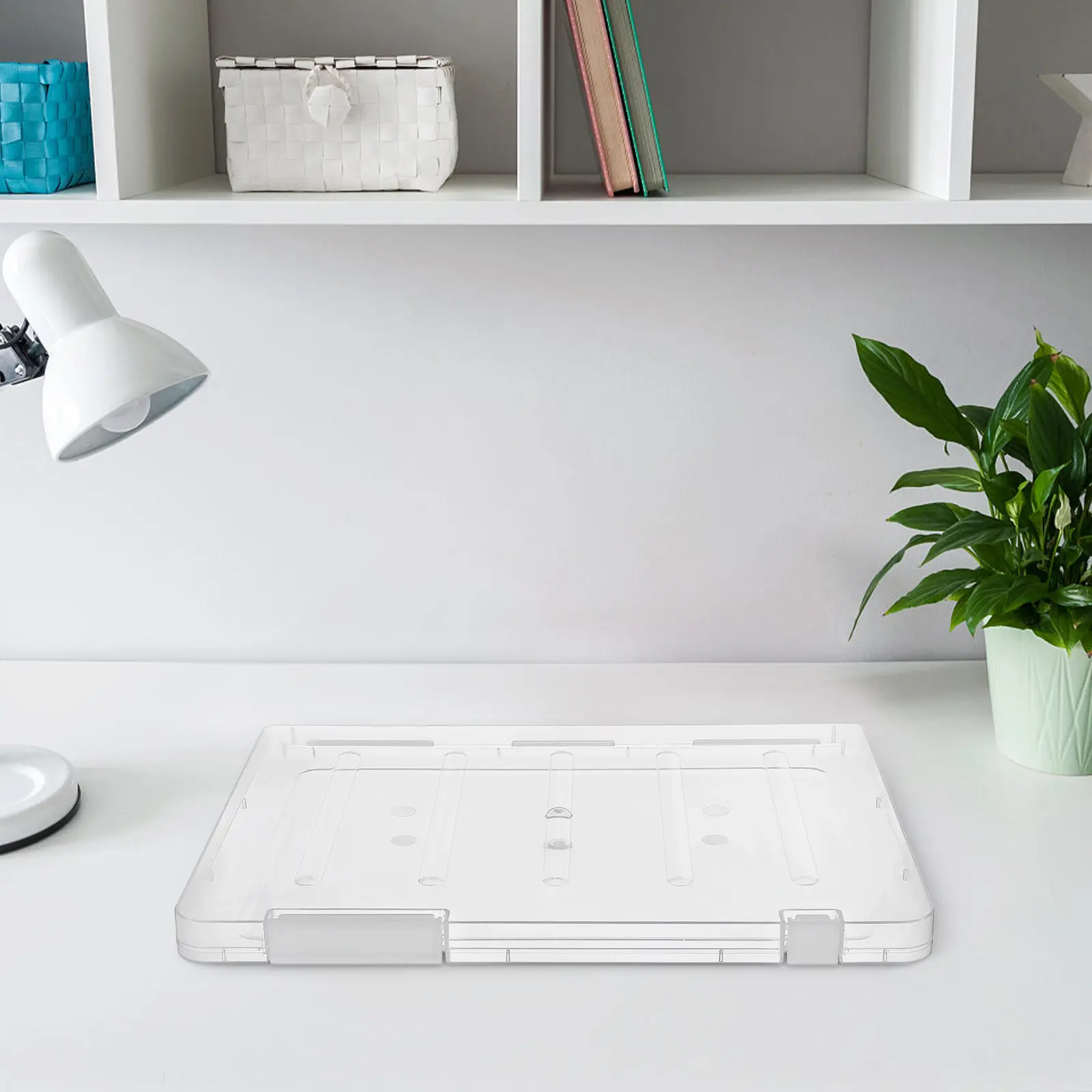 6Pcs 투명 플라스틱 문서 주최자 파일 보관 상자 종이 홀더 뚜껑 사무실 학교 홈 A4 문서 상자 종이 주최자