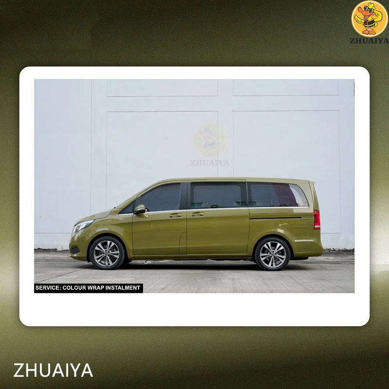 ZHUAIYA 하이퍼 글로스 메탈릭 배틀 그린 비닐 랩 필름, 자동차 랩핑용, 버블 프리, 쉬운 설치, 1.52x18M