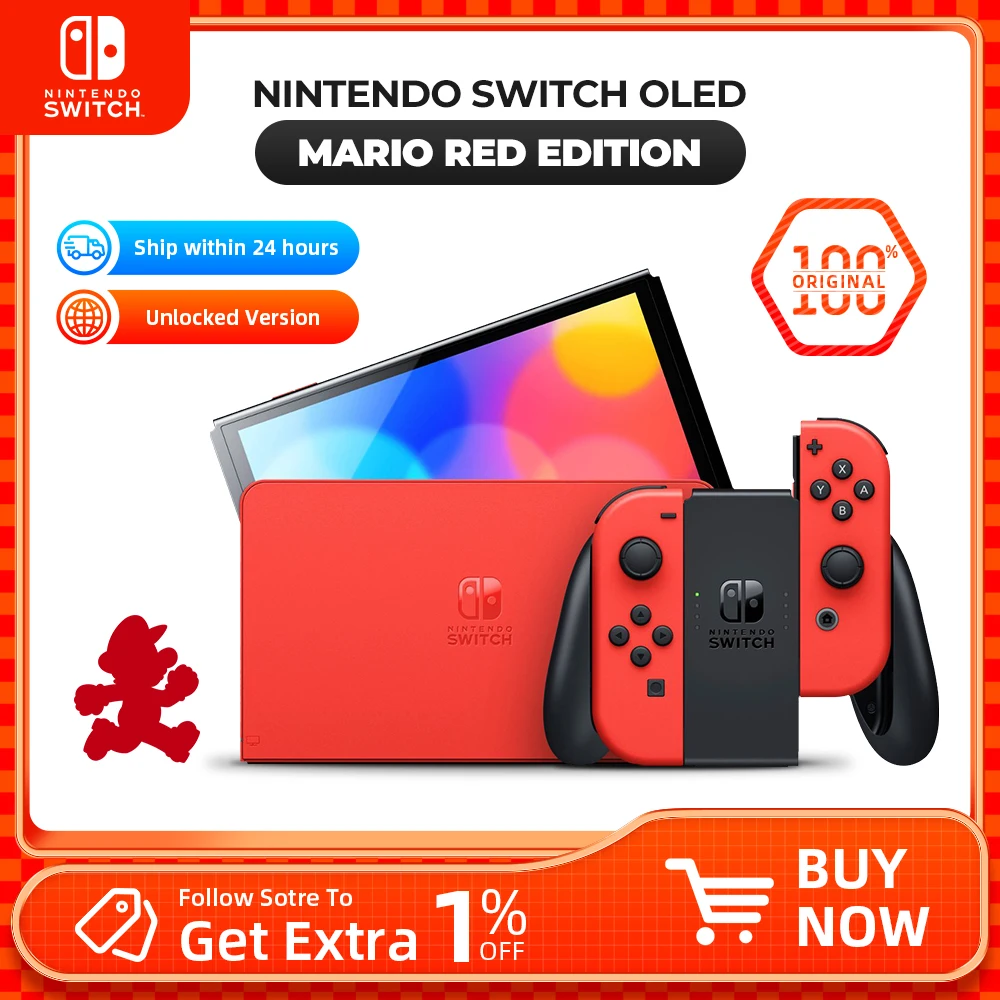  Nintendo Switch - OLED Model: Mario Red Edition