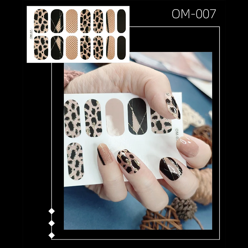 

Leopard Print 3D Nail Stickers Creative Adhesive Nail Art Decal Decorations Nail Polish Full Cover Press On Nail Strips Manicure