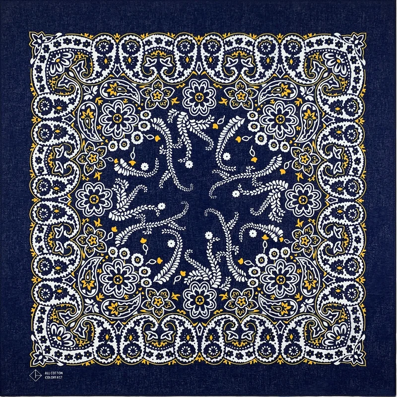 Cycling Bandana Headscarf Cotton Multifunctional Bandana New Design High Quality Hip Hop Amoeba Cashew Cotton Square Bandana Scarf Headband Black Paisley Gifts For Men/Boys/Girls