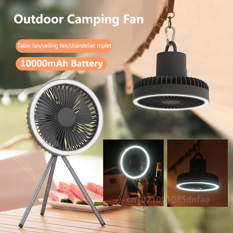 Xiaomi Portable Camping Fan Rechargeable Multifunctional Mini Fan USB  Outdoor Ceiling Fan Led Light Tripod Stand Desktop Fan - AliExpress