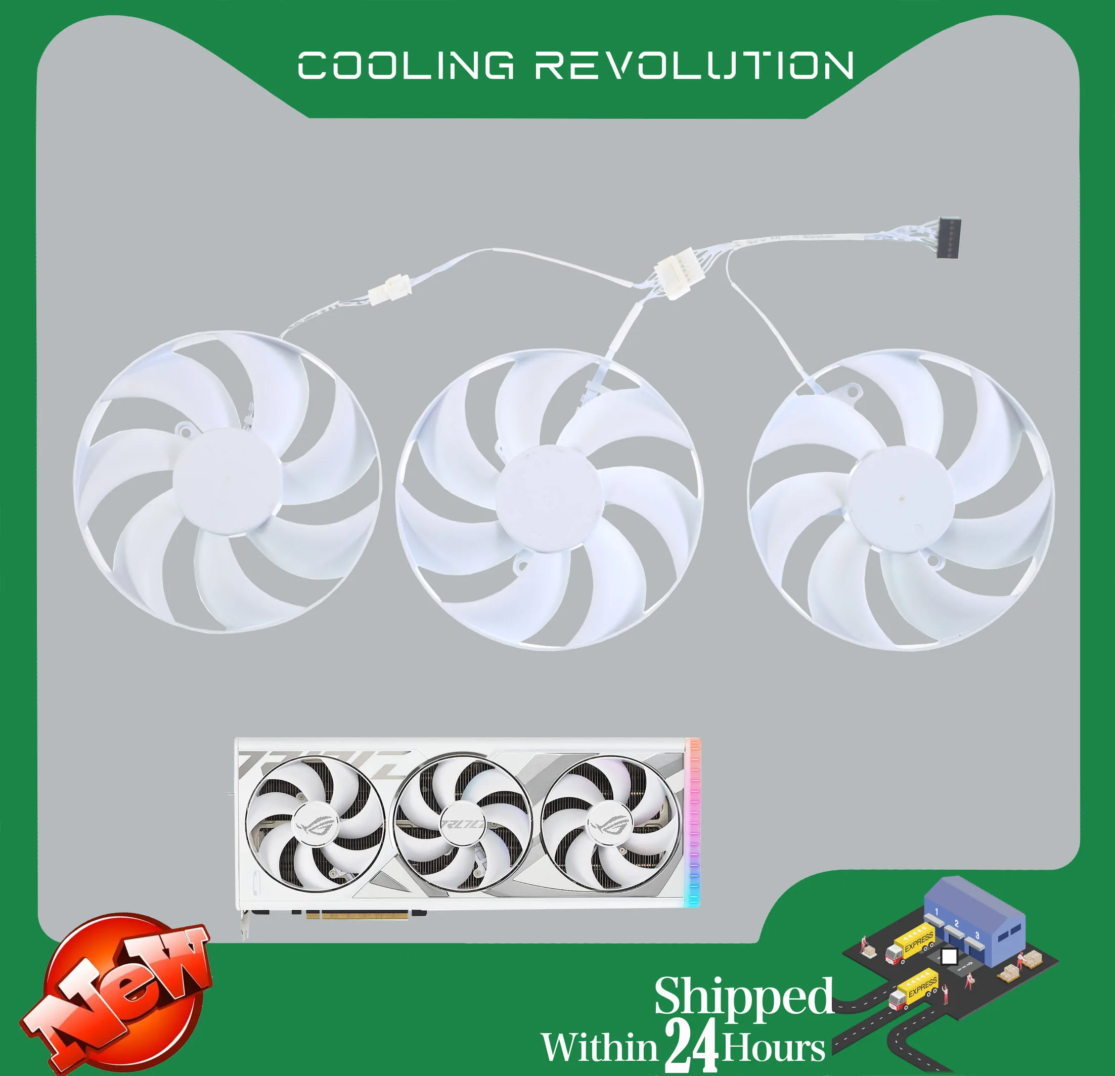 Ventola Della Scheda Grafica 105Mm T129215Bu Dc12V 0.50Amp Per Ventola Di Raffreddamento Asus Rog Strix Geforce Rtx 4080 Rtx 4090 White Oc Edition