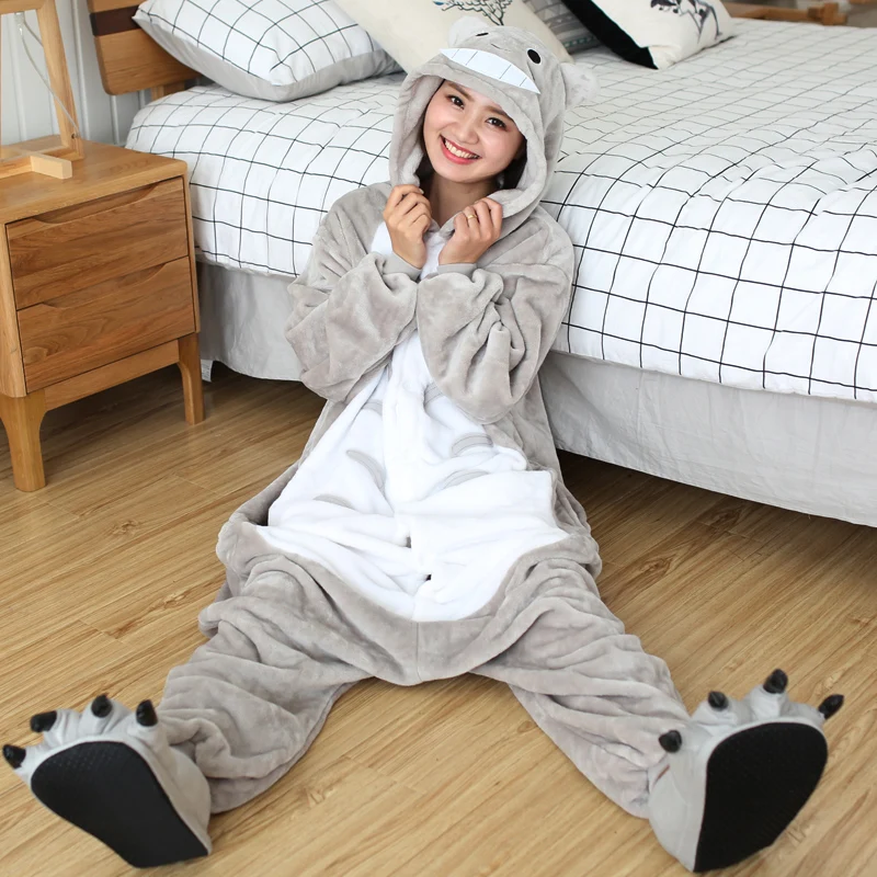 Cozy Totoro Onesies Soft Long Sleeve Pajamas Anime Cosplay Costumes