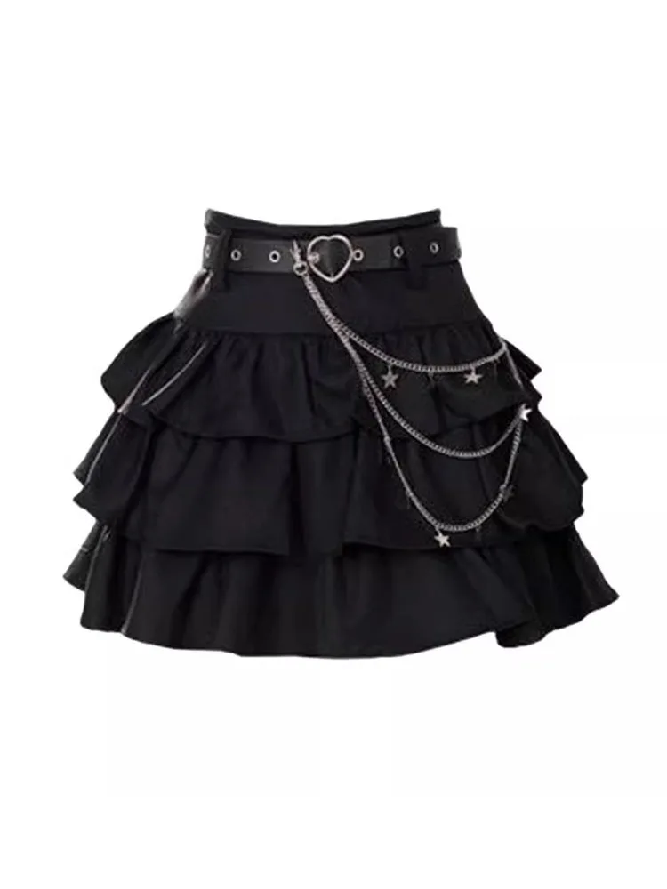 Bla Cake Skirt Women's A-Line  Dr Retro American Sle Summer 2025 Versatile Flared f-length ort Skirts