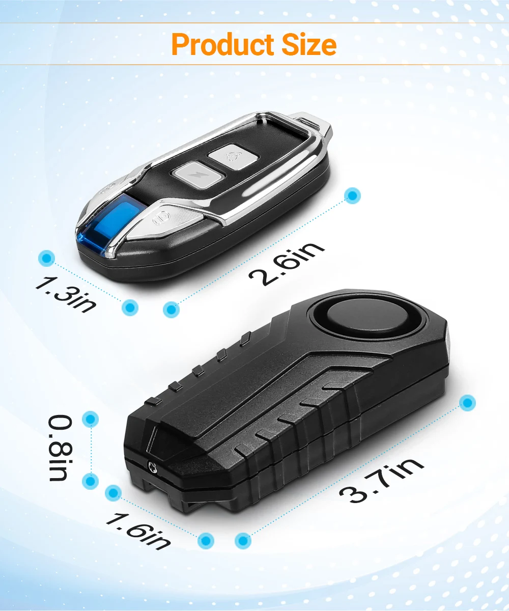 Motorcycle alarm,bike alarm,wireless vibration alarm,anti theft alarm Powstation Motorcycle Bike Alarm Wireless Remote Control Vibration Sensor Anti-theft 113dB Loud Waterproof Security Bike Alarm