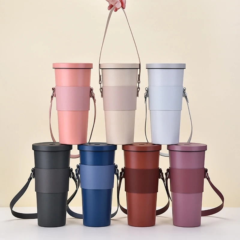 

PU Cup Sleeve with Handle Portable Water Bottle Sleeve Bag for Coffee Drinks Beverage Cup Bag Reusable Mug Holder