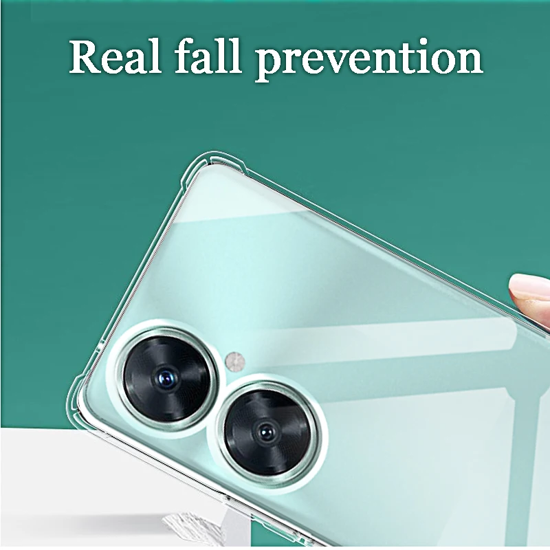 Premium Clear Silicone Shockproof Case with Soft Airbag Camera Protection