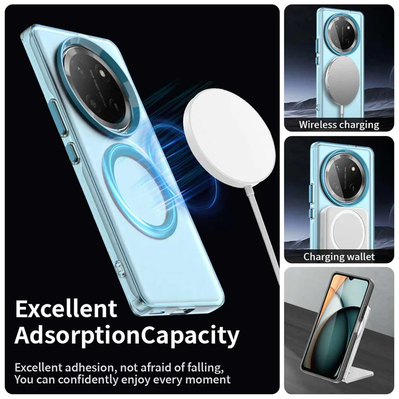 Magnetic Matte Translucent Armor Shockproof Case with MagSafe Wireless Charging Compatibility
