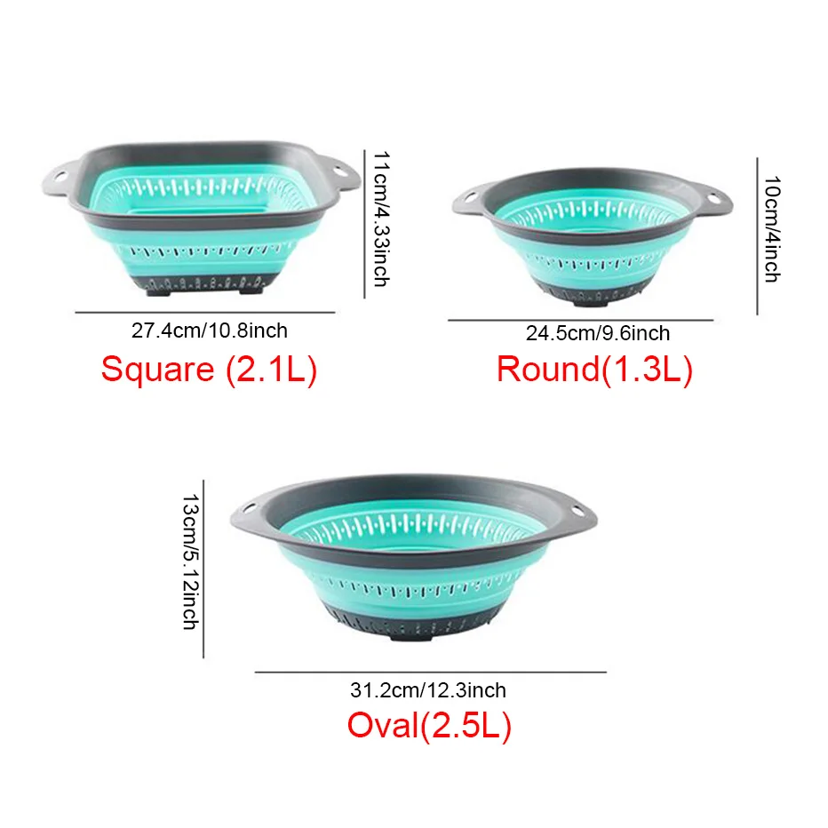 Kitchen Storage Basket Multi-use Fruit Vegetable Drainer Foldable - Image 6