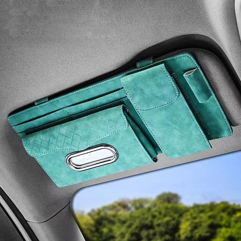 7 colors Car tissue box multi function hanging car drawer sun visor