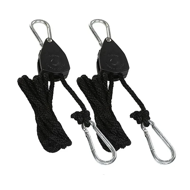 6pcs Rope Pulley 1/8 Lift Pulley Lifting Hook Canoe Boat Bow Stern Rope Sky Curtain Tent for Camping/Growing Plant Lamp