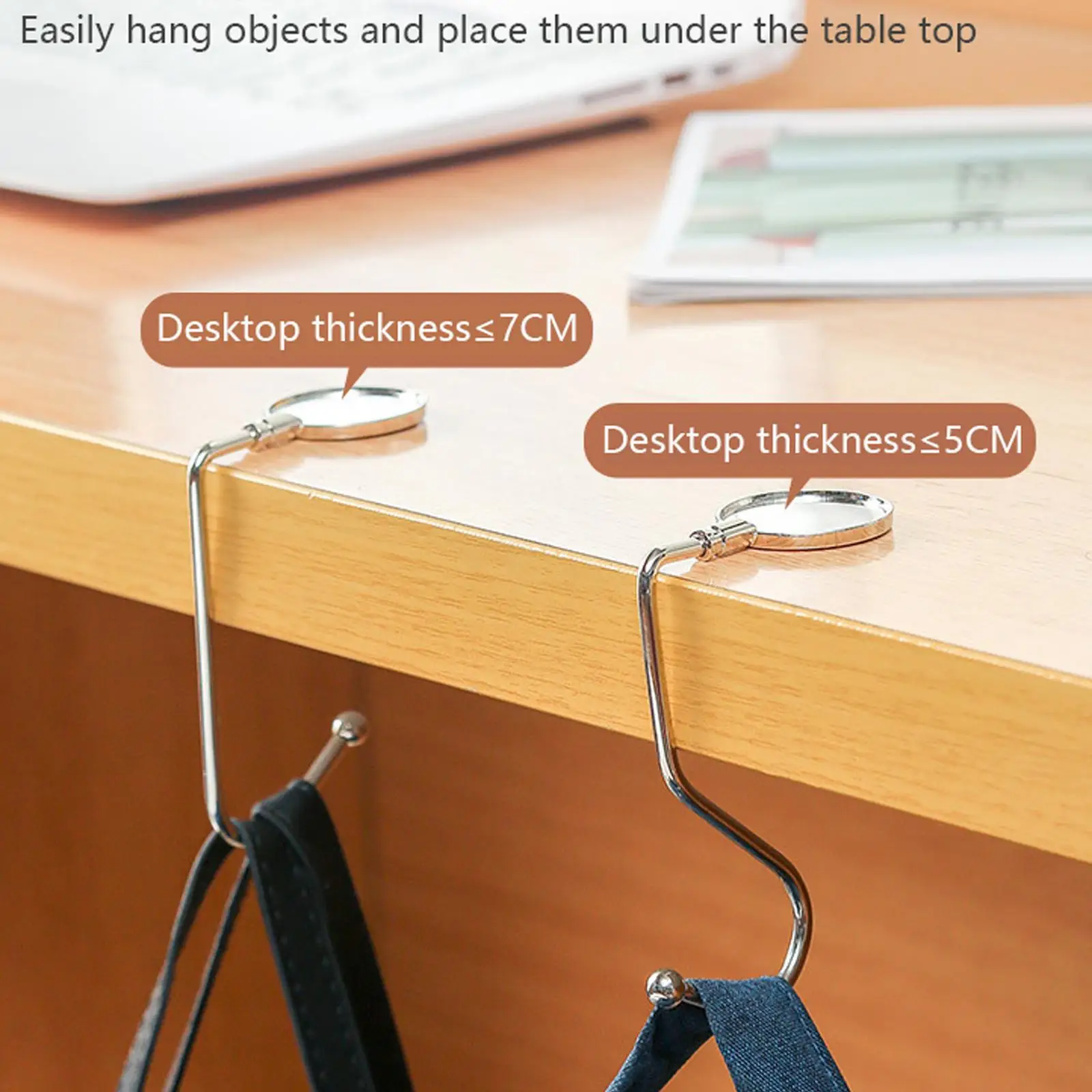1PC Portable Folding Bag Hook Hanger Foldable Table Hook Women Handbag Organizer Office Desk Side Hook