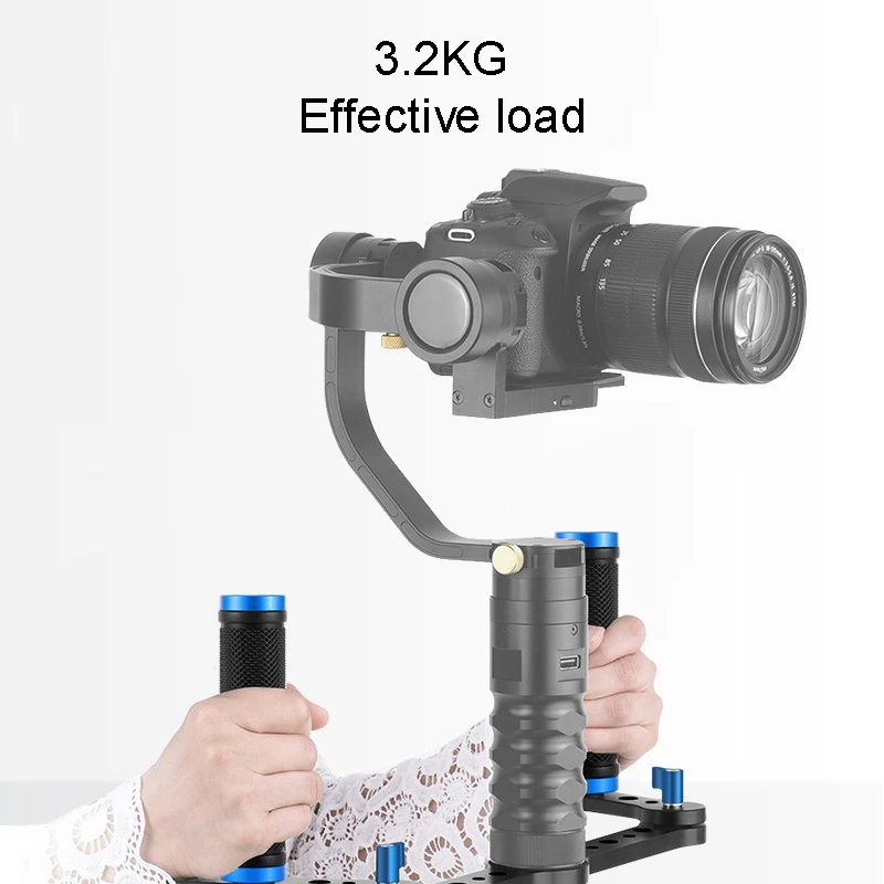 

Dual Handle Grip Camera Stabilizer Three-Axis Gimbal Photography Accessories Support Multi-Angle Conversion