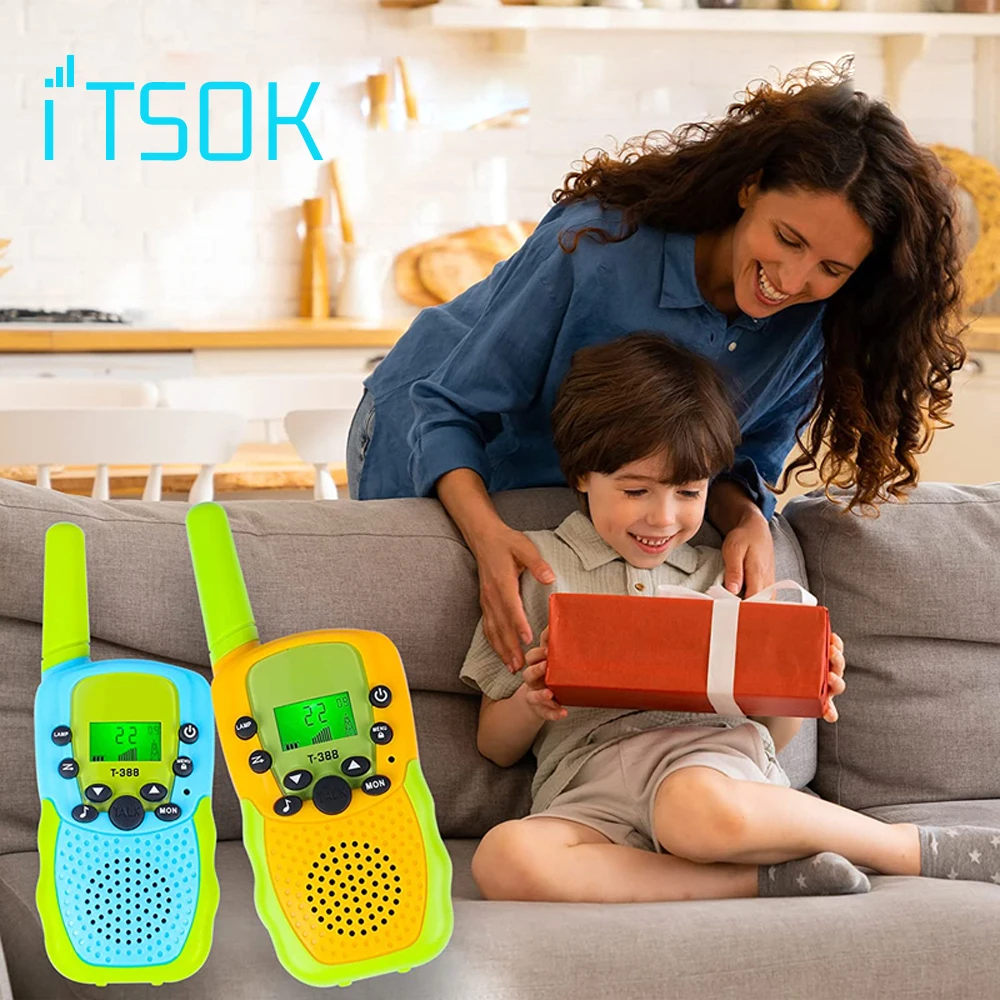 2db gyerekeknek szülinapi Adomány Gyermek toys számára fiúknak lányok T388 FRS PMR walkie Hangosfilm walkie children's Két Mód Rádióadó karácsonyi ajándékok