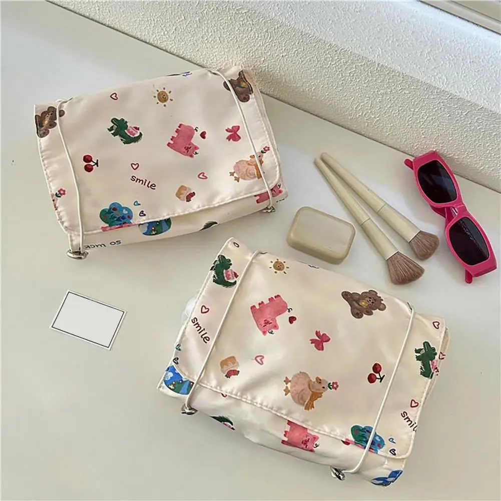 

Сетчатая Сумка для хранения, косметичка, Вместительная женская сумка для хранения с несколькими карманами, Прозрачная молния с мультяшным принтом животных