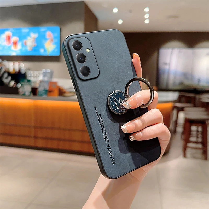 a54 a34 a14 Leather Ring Holder Case On For SamSung Galaxy A34 A54 A21 A20 A10 S 5G A12 A13 A14 A750 A23 Cover A01 A02_voghion.com