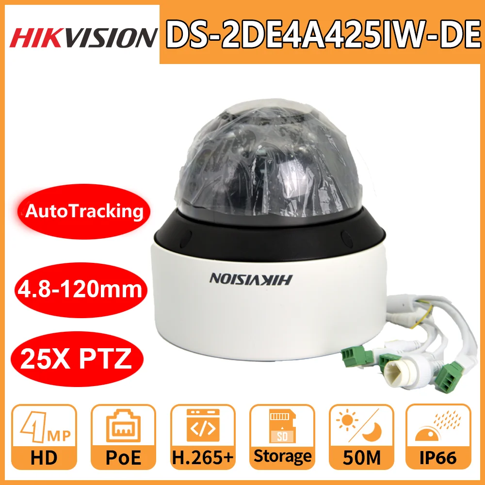 Telecamera IP Hikvision PTZ DS-2DE4A425IWG-E 4MP 25x Zoom DarkFighter IR 50m Tracciamento Auto