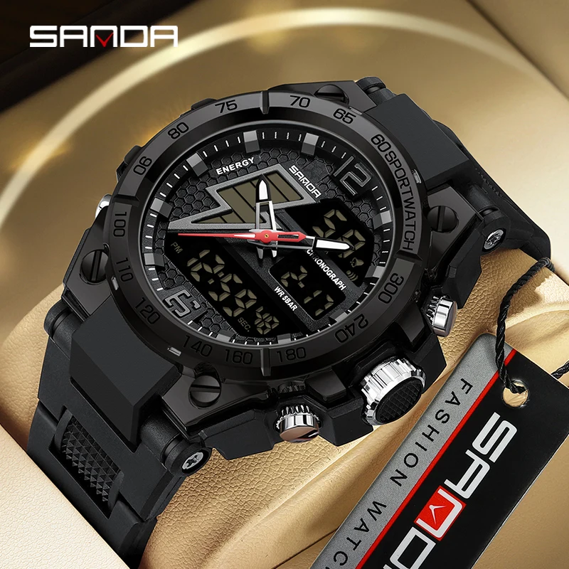 

SANDA 6137 2023 Top Brand Men's Watches 5ATM Waterproof Sport Military Wristwatch Quartz Watch for Men Clock Relogio Masculino