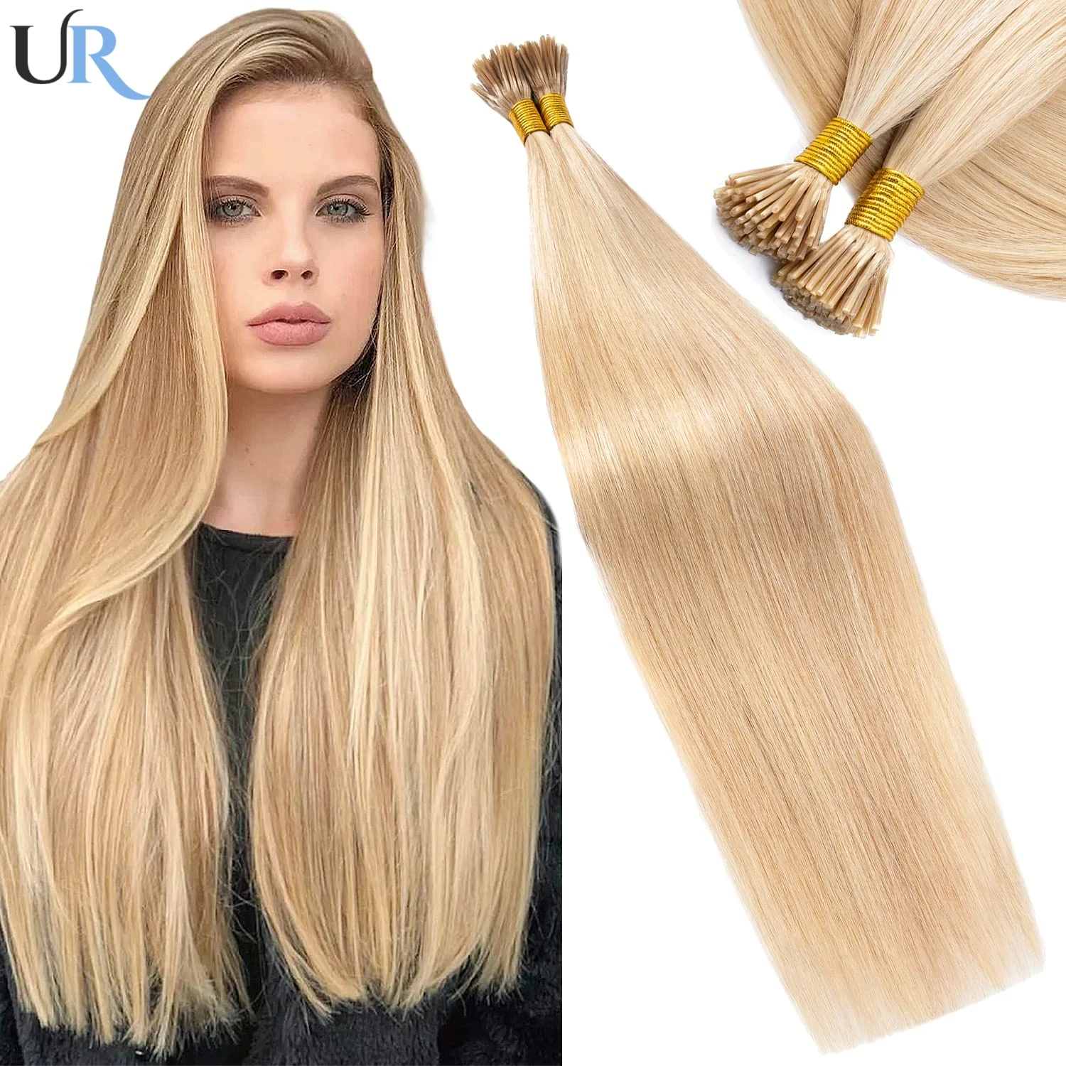 I Tip Human Hair Extensions Remy Hair 1.2cm Keratin Natural Extension Nail Bond Capsule Straight 50/100 Strands