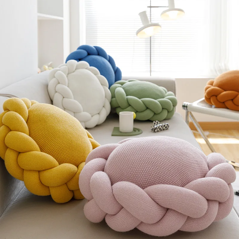 Nordic Living Room Cushion 40cm Round Pillow for Sofa Couch Soft