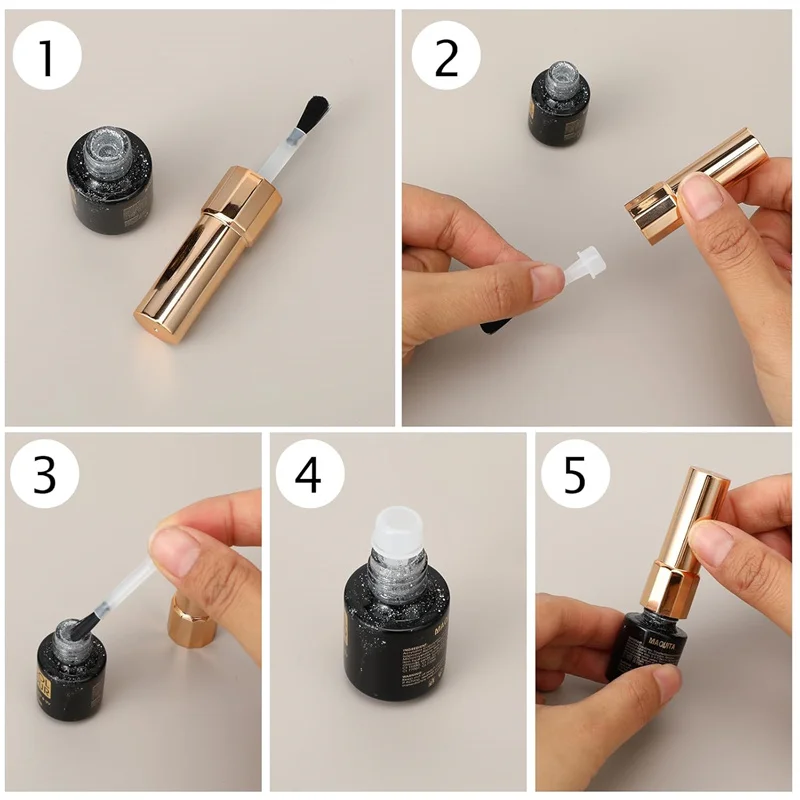 66/25pcs Disposable Nail Polish Brush With Handle Nail Polish Bottle Replacement Brush Nail Art Brush Liquid Applicators Brushes 6