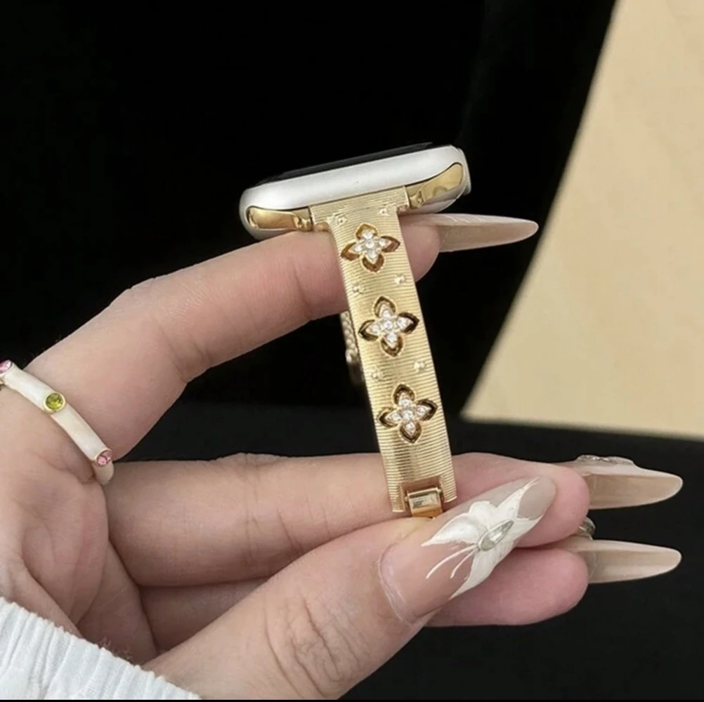 Elegant Gold Stainless Steel Bracelet Link Watch Band Strap