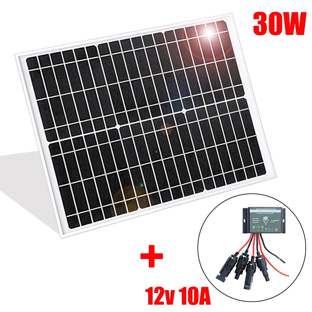 200w 150w 80w 30w 12v starres Solarpanel gehärtetes Glas Aluminium rahmen Home System Camper Yacht 12V Batterie ladegerät dhl Freeship