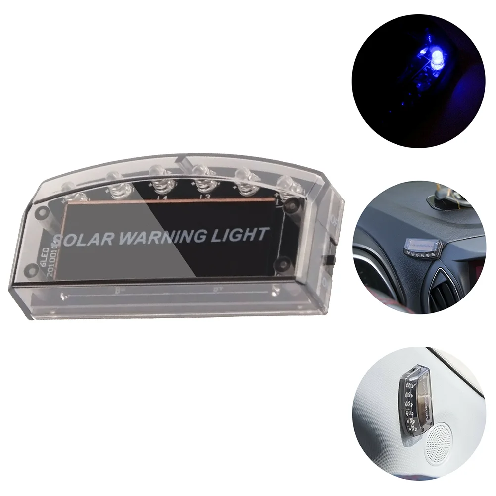 

1pc 6 Led Solar Power Car Warning Lamp Security Flashlight (Assorted Color)