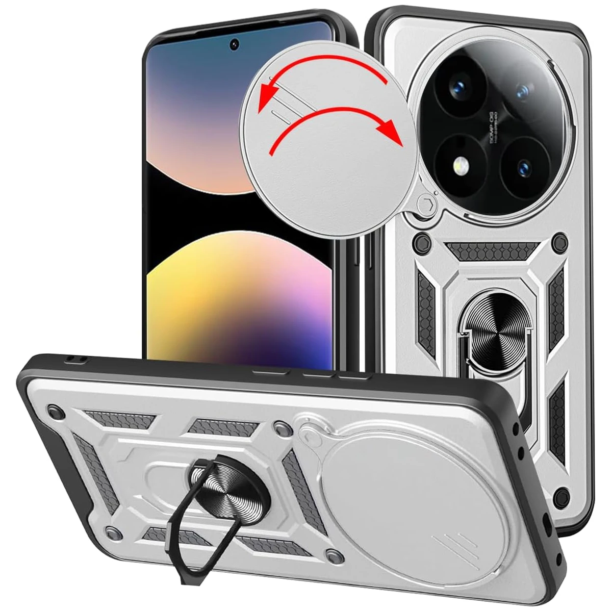 Military Armor Case with Ring Stand Holder - Enhanced Protection Cover
