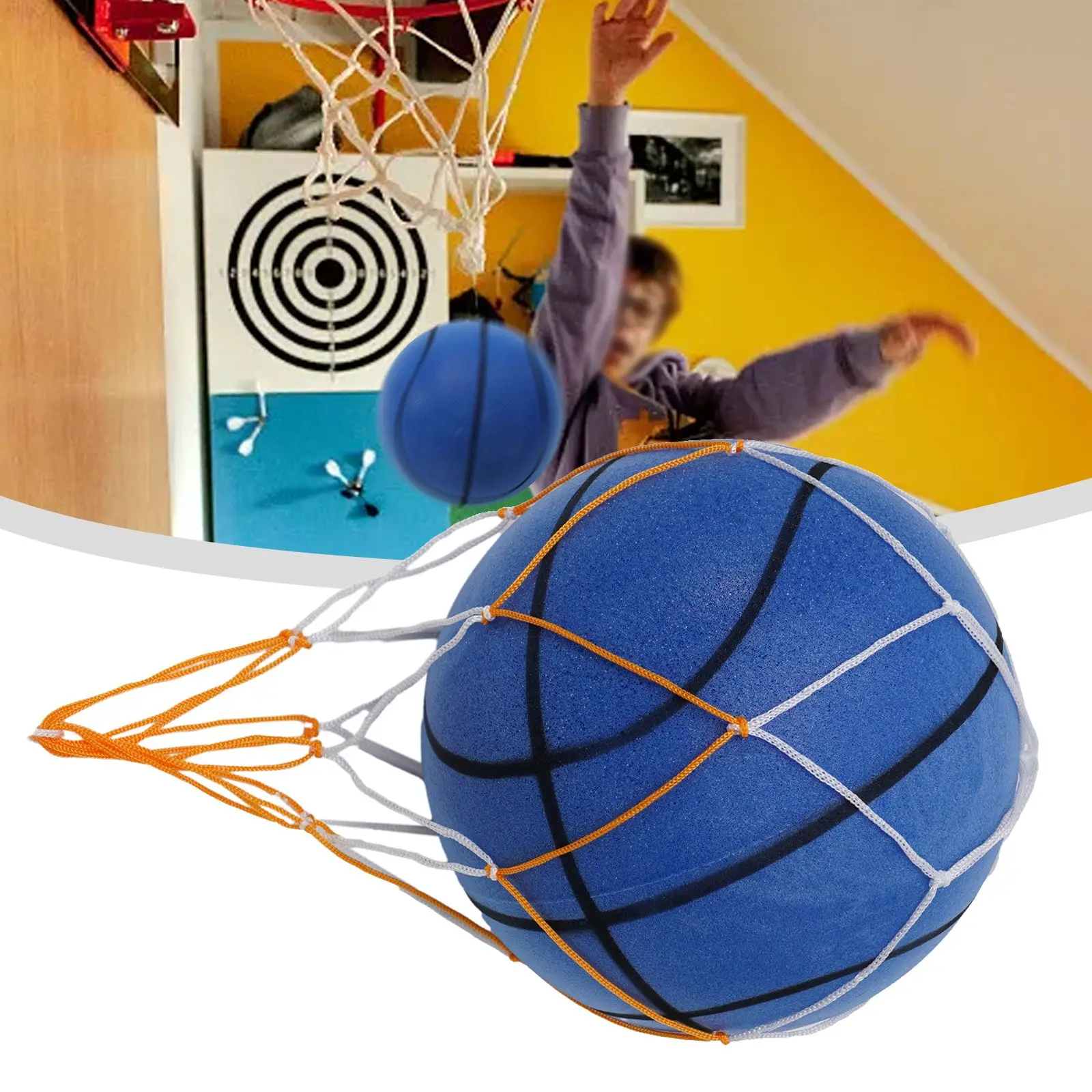 

Bouncing Ball For Kids PlaySilent Basketball Foam Sports Ball Skip Ball Diameter 21/18cm Indoor Mute Basketball