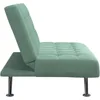 Tufted Futon, Convertible Sleeper Sofa in Teal and Chrome 6