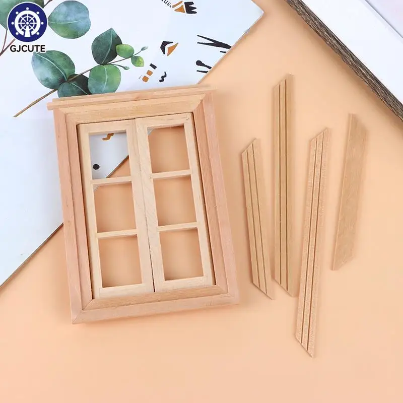 1/12 Scale Dollhouse Miniature 6 Panel Interior Wooden Door Frame DIY Plain Embryo Material Furniture Doll House Accessories 2