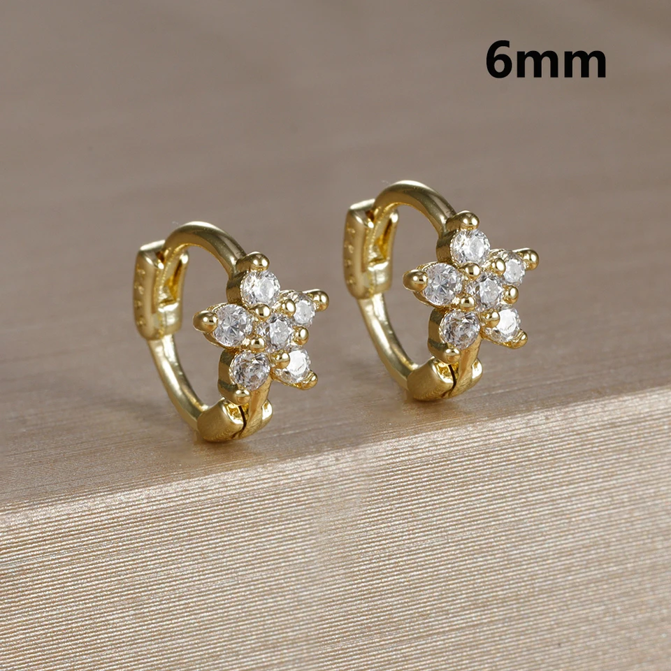 2 Orecchini A Cerchio In Argento 925 Con Margherita – Floreali Leggeri Per Cartilagine O Lobo – Donna - 2
