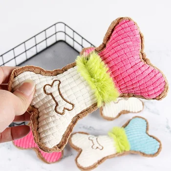 Plush Squeaky Dog Chew Bone 3