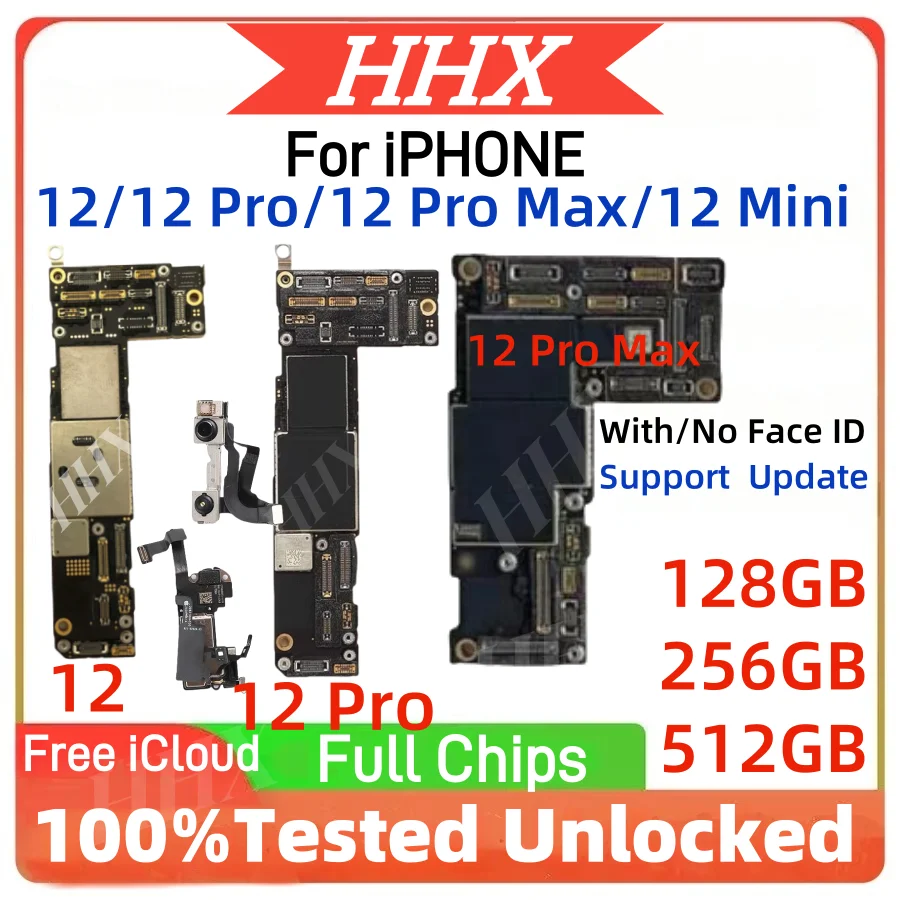 Unlocked For iPhone 12/12 Pro Motherboard with Face ID