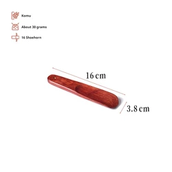 Premium Natural Wood Shoehorn with Hanging Hole - Versatile Handheld Shoe Aid (16cm - Red)