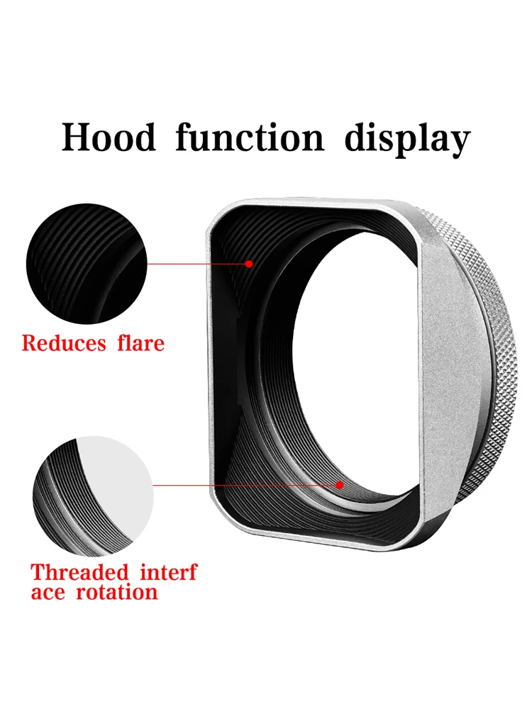 Description Picture 3 of itemAluminum alloy lens hood filter adapter ring X100F X100S X100T X100VI square metal accessories