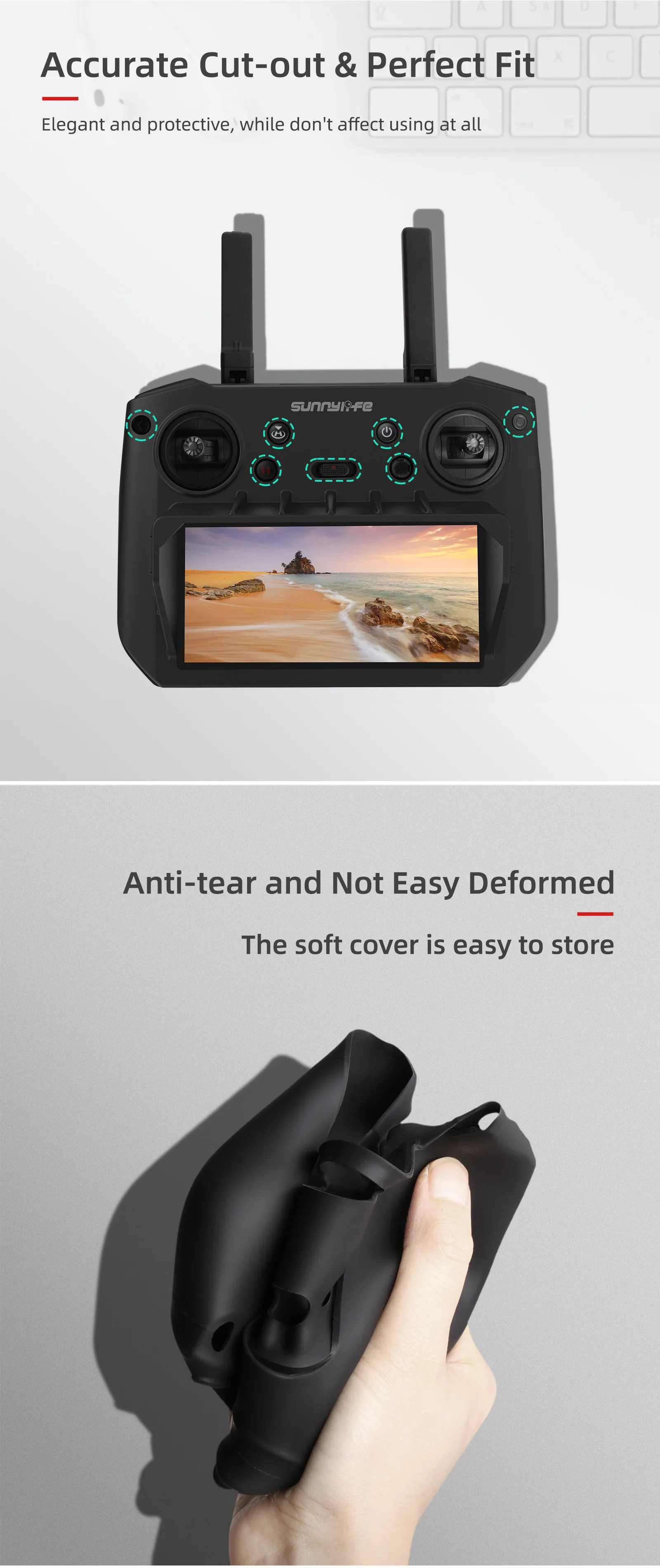 For DJI Mavic 3 Remote Control Silicone Case Protective Case for Dji Mavic3 Cine RC PRO Remote Control with Sun Hood Accessories