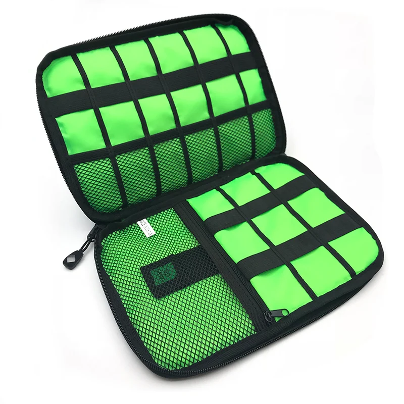Waterproof Nylon Storage Bag Outdoor Travel Bag USB Data Cable Storage Case Camping Hiking Organizer Bag Electronic Accessories