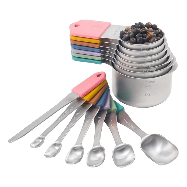 Measuring Cups And Spoons Set 14 Pcs,Includes 13 Stainless Steel