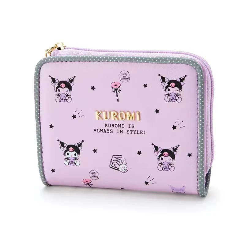 

2023 Sanrio Wallet Kawaii HelloKitty Mymelody Kuromi Cartoon Pu Zipper Wallet Cute Girl Shopping Coin Purse Girlfriend Gift