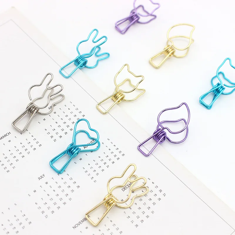 Cute Metal Creative Small Fish Clip Shape Cartoon Colorful Fishtail Clip Dovetail Ins Girl Style Stationery