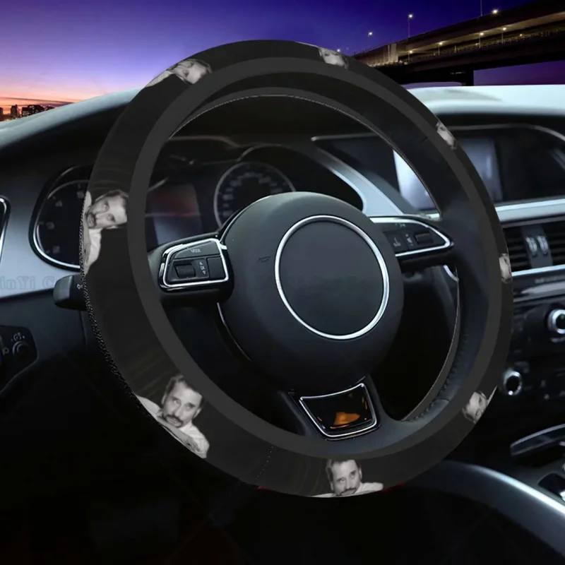 

Johnny Hallyday Car Steering Wheel Cover 38cm Universal Singer Star Colorful Car-styling Car Accessories Fit Most Vehicles