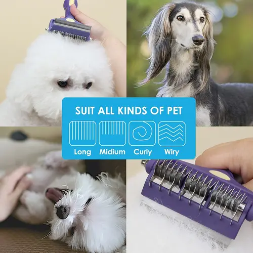 Professional 2-in-1 Pet Comb Cat Brush Dog Brush Grooming Comb Dog Grooming Comb Remove Fleas Knot-Open Hair Removing Tools - Image 5