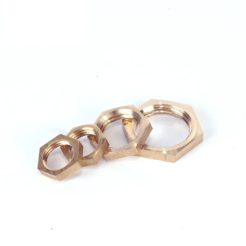 Pipe Fitting Brass Hex Lock Nuts M10 M12 1/8" 1/4" 3/8" 1/2" 3/4" 1" BSP Female Thread Hexagonal shank cap