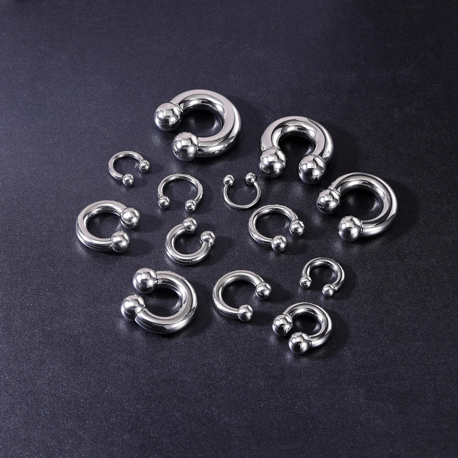 Hoop Earrings Piercing Jewelry 1PC Black Captive Bead Ring Surgical Steel Septum Nose