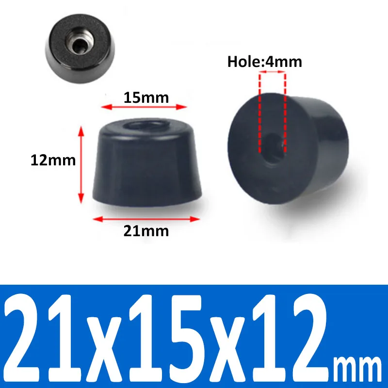 Black Synthetic Rubber Non-Slip Table Foot Pads with Gasket for Furniture and Speakers (4/8/10/20 Pcs)